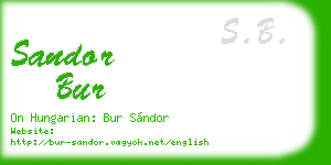 sandor bur business card